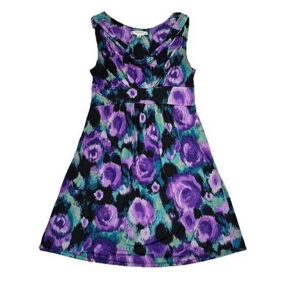 Three Seasons Maternity Sleeveless Dress Drape Front Purple Size Medium - Picture 1 of 6